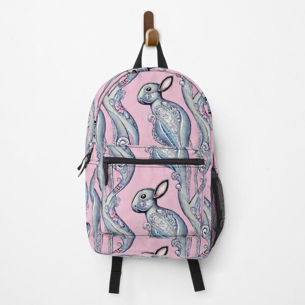 Item preview, Abstract bunny blue in pink background designed and sold by Blue-Fall.
