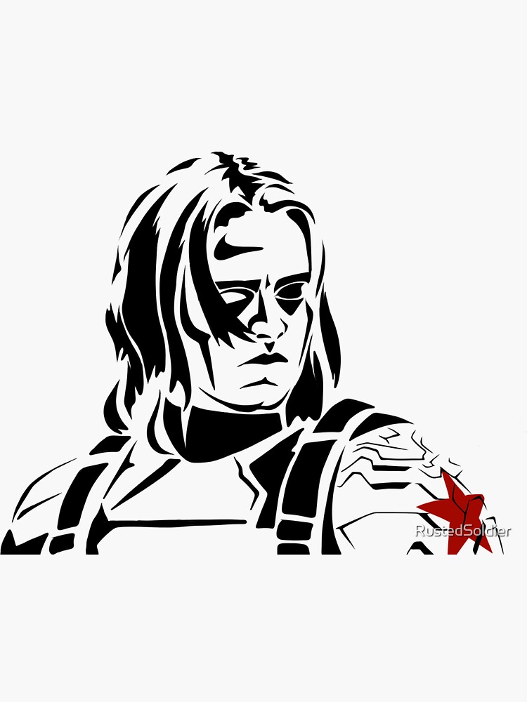 Download "Winter Soldier" Sticker by RustedSoldier | Redbubble