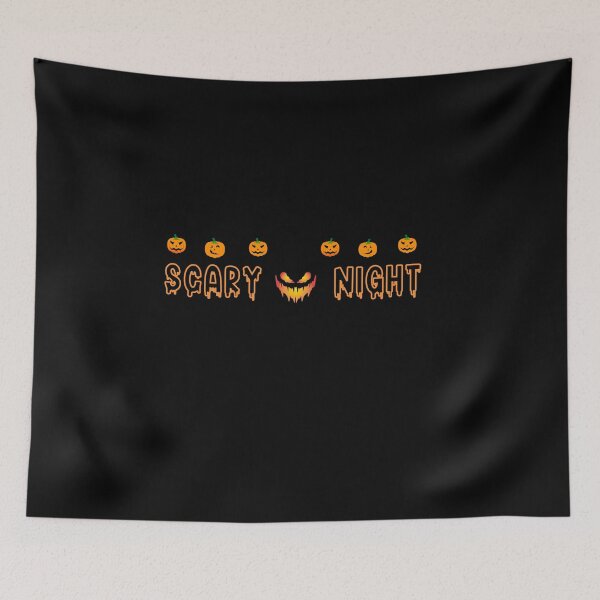Item preview, Scary night with scary smile pumpkin with funny carving pumpkins halloween brafdesign designed and sold by Brafdesign.