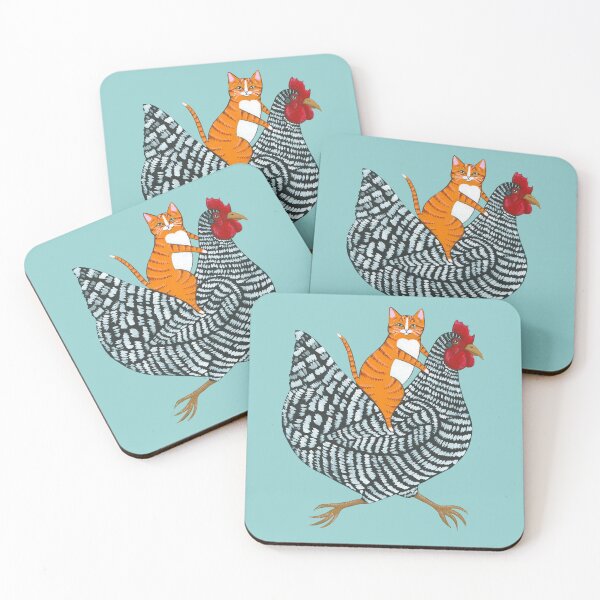 Item preview, Ginger Cat Chicken Ride designed and sold by KilkennyCat Art.