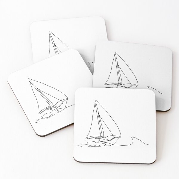 Item preview, Sail boat line art designed and sold by adesignworld.