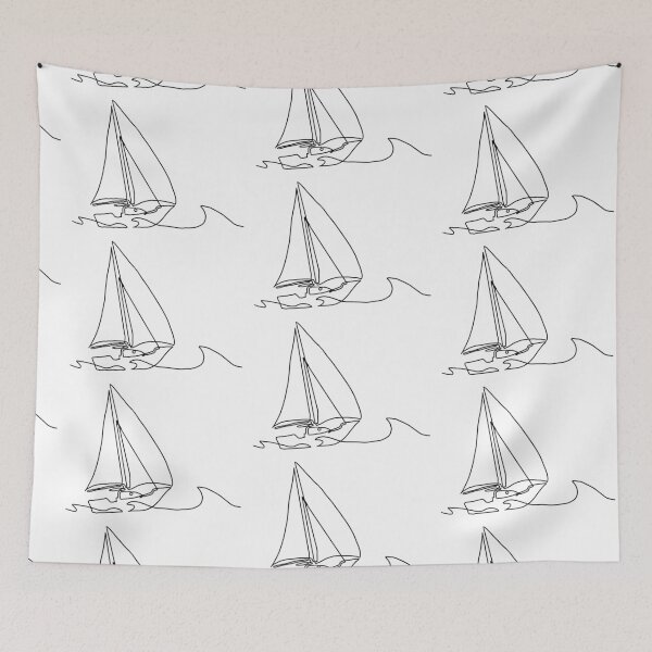 Item preview, Sail boat line art designed and sold by adesignworld.