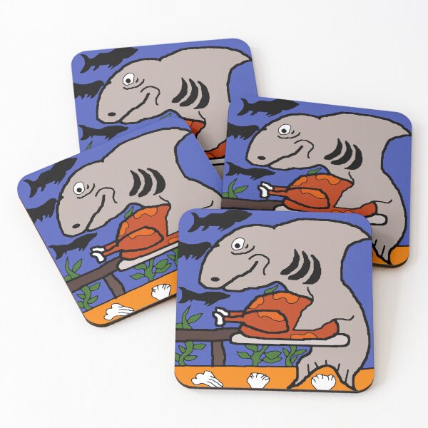 Item preview, shark in ocean Thanksgiving designed and sold by Storiesforyou.