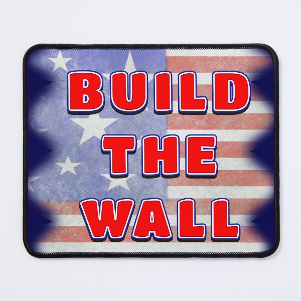 Item preview, BUILD THE WALL on Rustic Distressed American Flag Background designed and sold by carolina1.