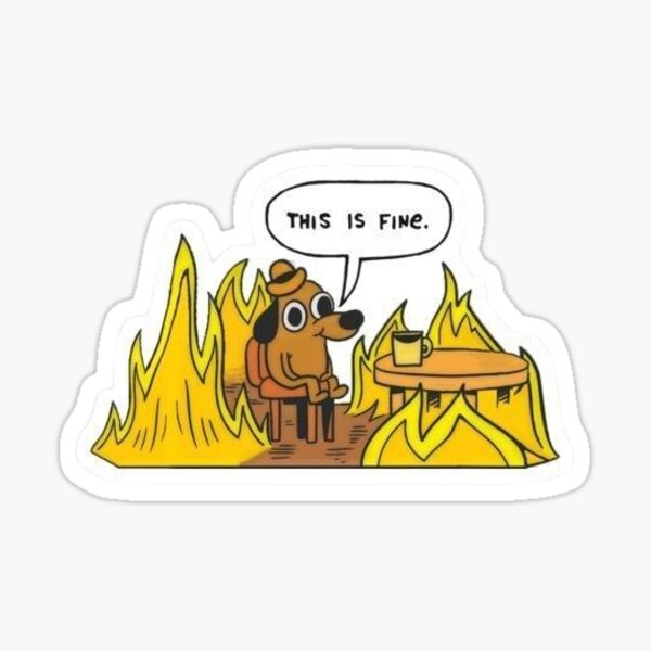 This is fine Sticker by Alessandro Bianco