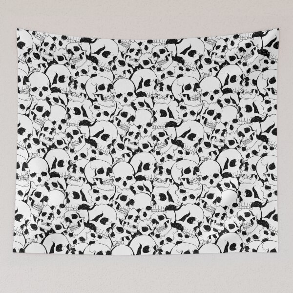 Item preview, Skulls Pattern (black) designed and sold by Sarya Art.