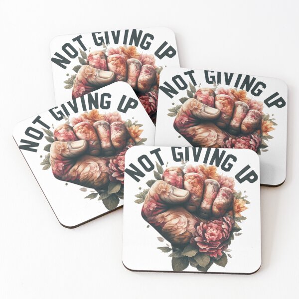 Item preview, Not Giving Up, Flowery Clinched Fist Art designed and sold by Faithloveshop.