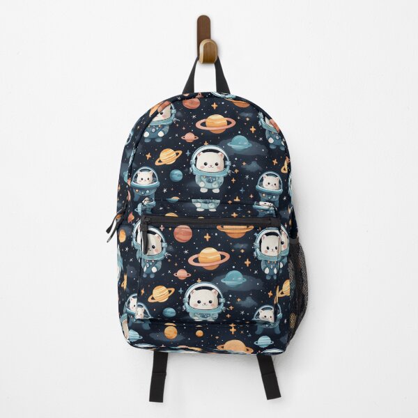 Artikelvorschau, Astronauten im Weltraum, Kätzchen, Katzen, Orange, Blau, Abenteuer, verspielte Kinder, Druck, skurrile Planeten, Saturnmond entworfen und verkauft von KimMarshall.