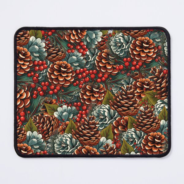 Item preview, Christmas seamless Pattern With Pine Cones And Red Berries  designed and sold by DesignHouse07.