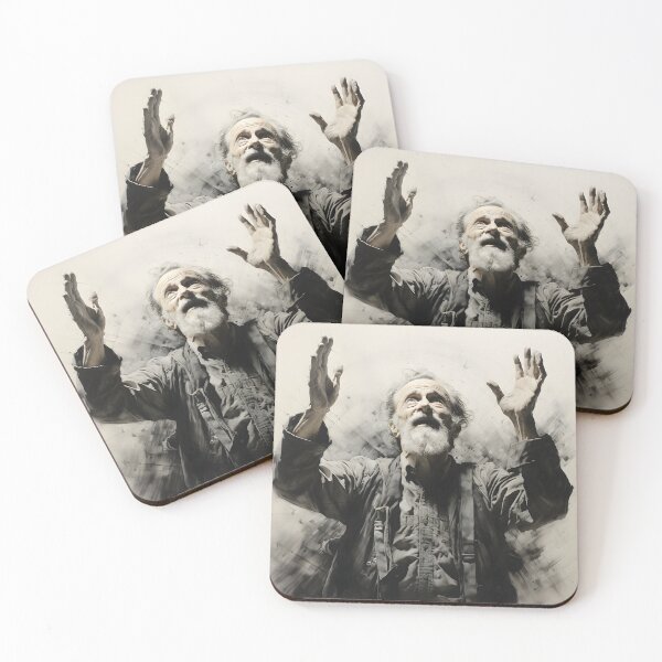 Item preview, Elder praying to God designed and sold by inkArtistryfine.