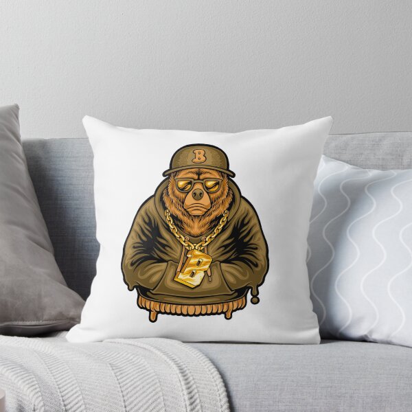 Item preview, gold rapper bear with glasses, gold bear hiphop style, cartoon bear hiphop style designed and sold by GreyStanzione1.