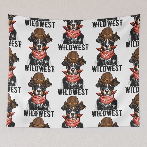 Item preview, cowboy dog wildwest, cool cowboy dog, cartoon cowboy dog designed and sold by GreyStanzione1.