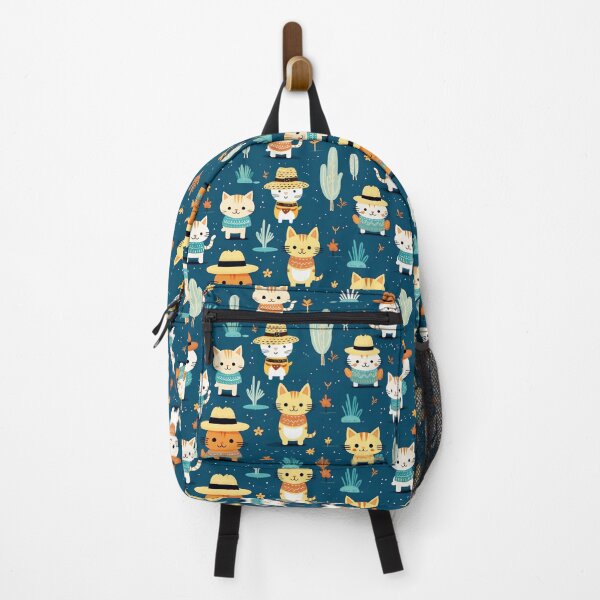 Item preview, Desperado Kitties Cat Western Outlaws Cartoon Cute Animals Desert Cactus Cowboy Kids Design Blue Yellow Orange designed and sold by KimMarshall.