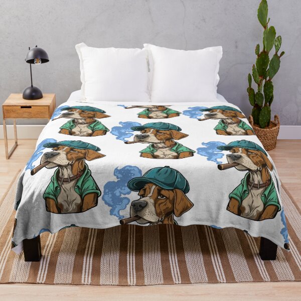 Item preview, dog hat smoking, sad dog smoking, cartoon dog with hat smoking designed and sold by GreyStanzione1.