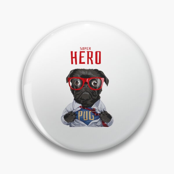 Item preview, superhero pug, cartoon superhero pug, cute dog superhero  designed and sold by GreyStanzione1.