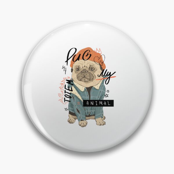 Item preview, typography pug dog, cute pug dog decoration, cute cartoon pug dog designed and sold by GreyStanzione1.