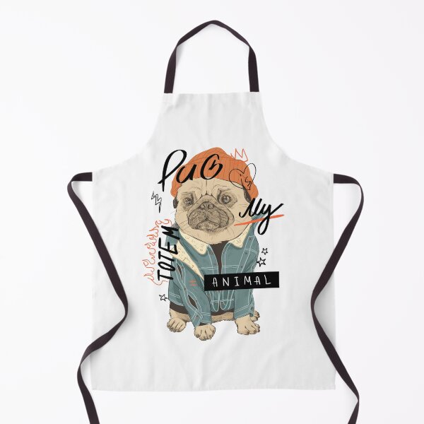Item preview, typography pug dog, cute pug dog decoration, cute cartoon pug dog designed and sold by GreyStanzione1.