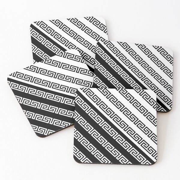 Item preview, black and white greek ornament, pattern designed and sold by OmikronStore.