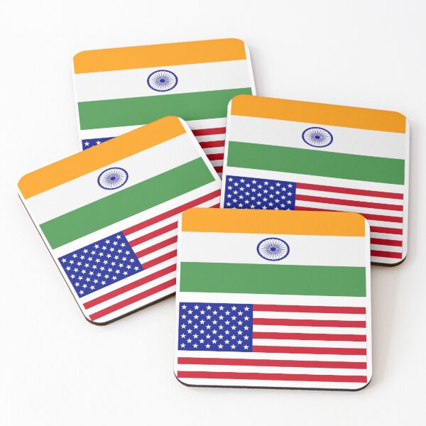 Artikelvorschau, Flagge der USA und Indiens entworfen und verkauft von Islanr.