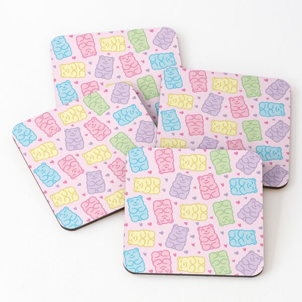 Item preview, Rich collection of delicious bears with gelatin gummy bears, Pattern of colorful gummy bears with hearts designed and sold by Denisse diseno.
