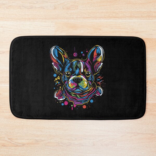 Item preview, colorful French bulldog head, colorful dog head, dog head graffiti designed and sold by GreyStanzione1.