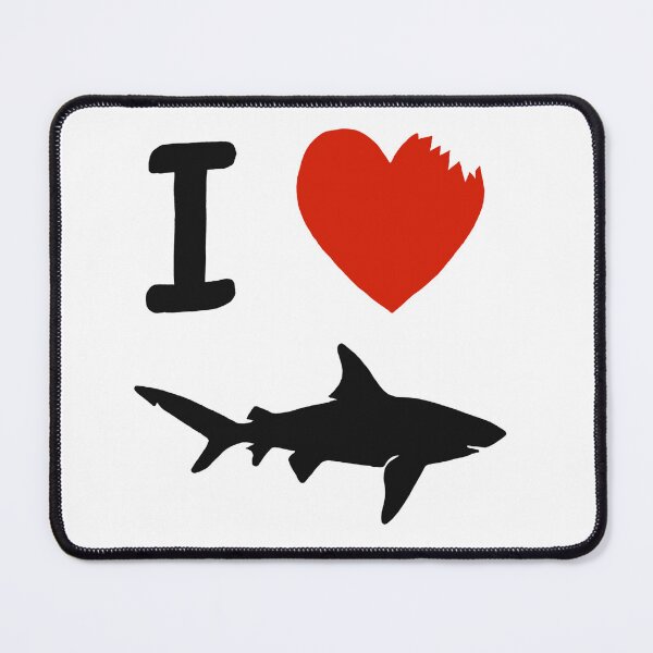 Item preview, I love sharks with shark bit in heart designed and sold by adesignworld.