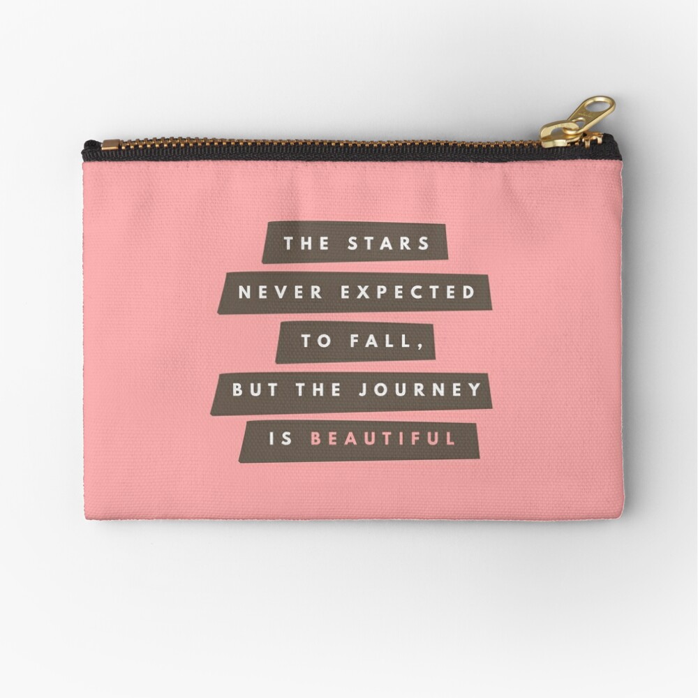 Coral Pink Stars Journey is Beautiful Zipper Pouch