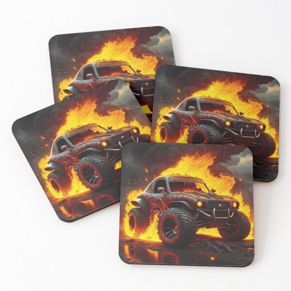 Item preview, Flamin' Hot Monster Truck: Burn Rubber with a 3D Twist! designed and sold by THEVOICE-AI.