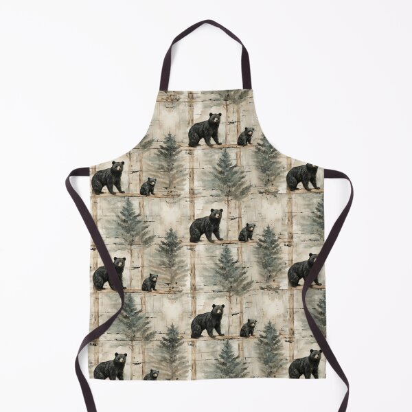 Item preview, Rustic Black Bear and cub on Distressed Watercolor Painted Barn Wood Woodland Cabin Lodge Western Nature Animal  designed and sold by KimMarshall.