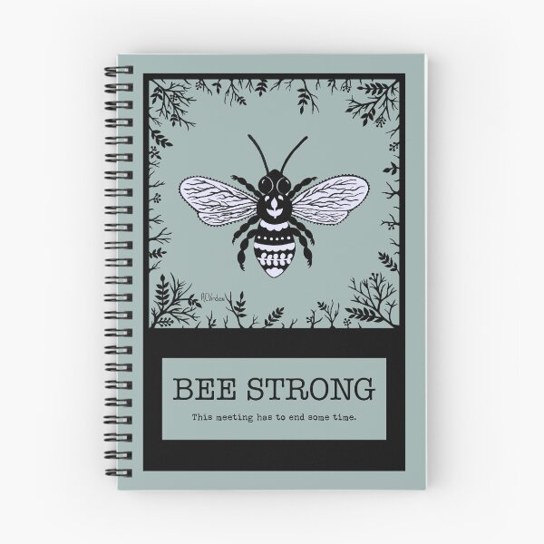 Item preview, Abeja caprichosa con borde floral en azul polvoriento designed and sold by acvirden.