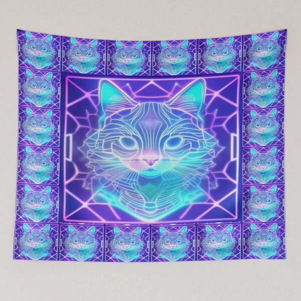Item preview, Futuristic Neon Cat designed and sold by Cyberomiz.