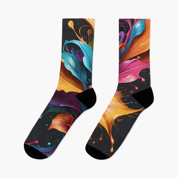 Item preview, "The vector art titled 'Splash of Colors on Leaves' beautifully captures the vibrant and lively essence of nature through its intricate depiction of colorful foliage." designed and sold by Best-Art-32.