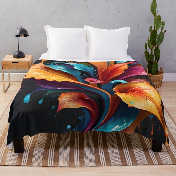 Item preview, "The vector art titled 'Splash of Colors on Leaves' beautifully captures the vibrant and lively essence of nature through its intricate depiction of colorful foliage." designed and sold by Best-Art-32.