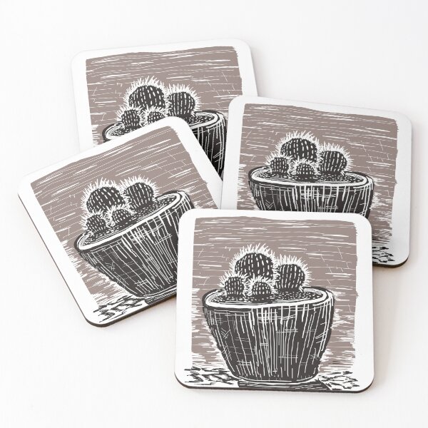 Item preview, Barrel Cacti Woodcut designed and sold by dialon25.