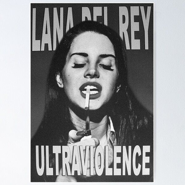 Ultraviolence Poster Black and White Lana Del Rey Album Cover - Happy Place  for Music Lovers