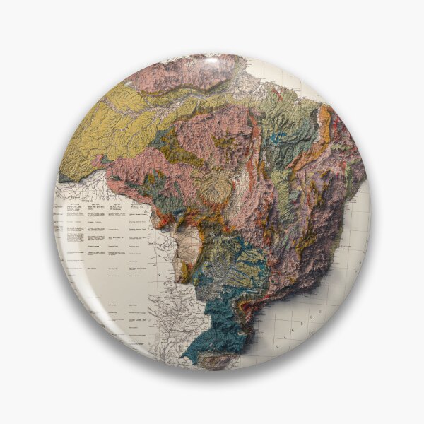 Item preview, 1960 Brazil Shaded Relief Map 3D digitally rendered designed and sold by ThinkAboutMaps.