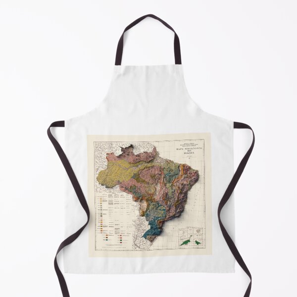 Item preview, 1960 Brazil Shaded Relief Map 3D digitally rendered designed and sold by ThinkAboutMaps.