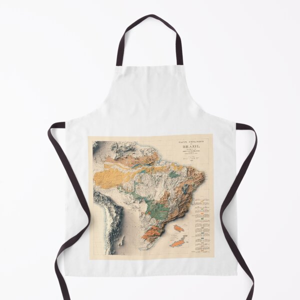 Item preview, 1919 Brazil Shaded Relief Map 3D digitally rendered designed and sold by ThinkAboutMaps.