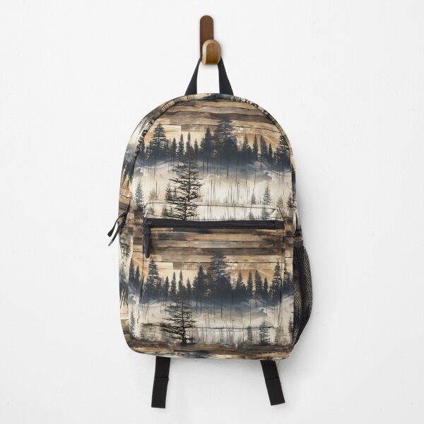 Item preview, Watercolor Woodland Forests: Weathered Stained Wood Planks in Brown and Black - Lodge Cabin Western Mountains Great Outdoors Landscape designed and sold by KimMarshall.