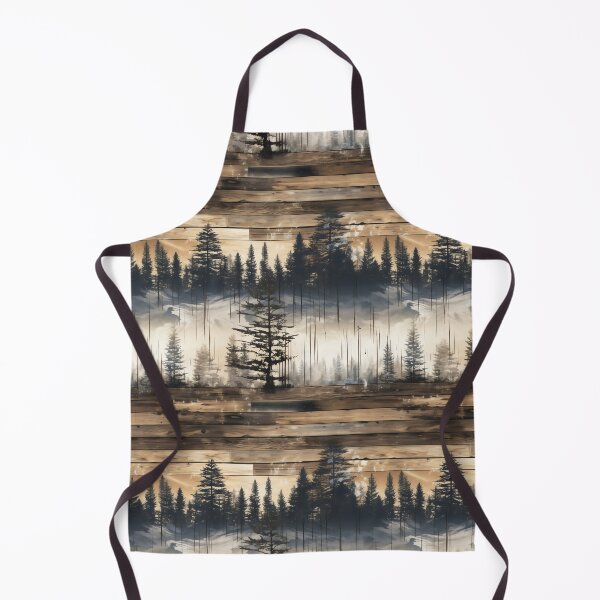 Item preview, Watercolor Woodland Forests: Weathered Stained Wood Planks in Brown and Black - Lodge Cabin Western Mountains Great Outdoors Landscape designed and sold by KimMarshall.
