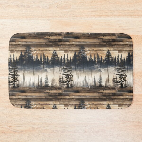 Item preview, Watercolor Woodland Forests: Weathered Stained Wood Planks in Brown and Black - Lodge Cabin Western Mountains Great Outdoors Landscape designed and sold by KimMarshall.