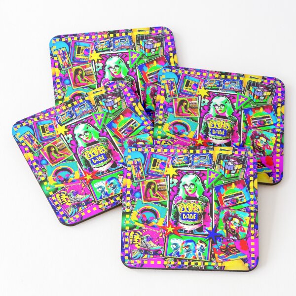 Item preview, Retro 80's Babe Blast (From the Past!) | Colorful & Cool 1980's Trends | Classic Vintage Girl Pattern    designed and sold by DopeStick.