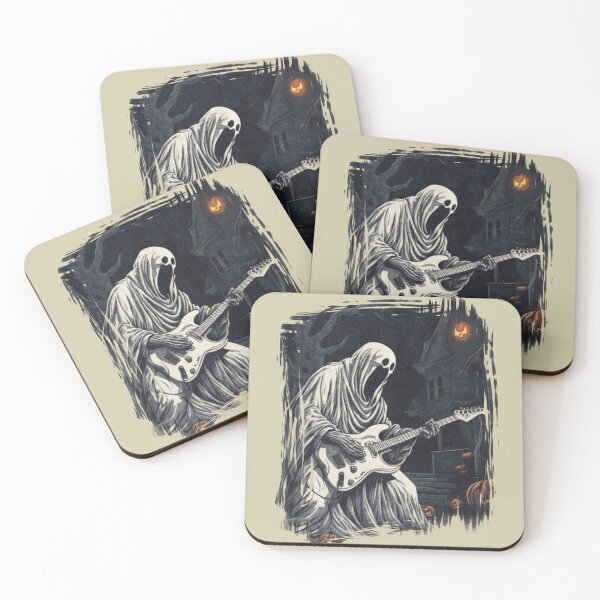 Item preview, Ghost Playing Guitar Jack-O-Lanterns Scary Halloween designed and sold by guvnaguitars.