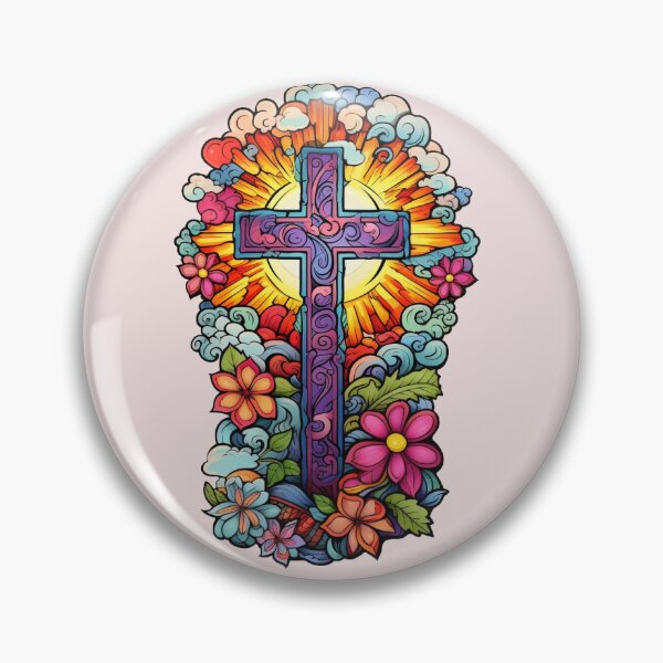 Item preview, Jesus cross with flowers (1) designed and sold by Seelenretter.