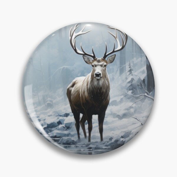 Item preview, Elk Near a Winter Stream - Landscape designed and sold by shakespeare1212.