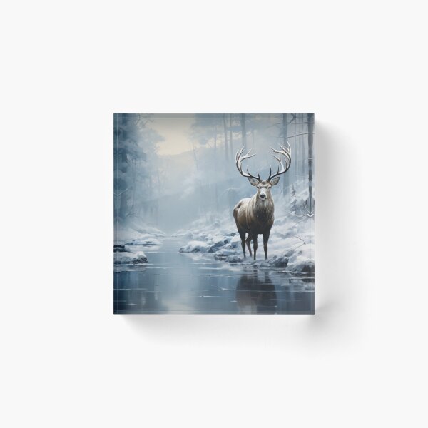 Item preview, Elk Near a Winter Stream - Landscape designed and sold by shakespeare1212.