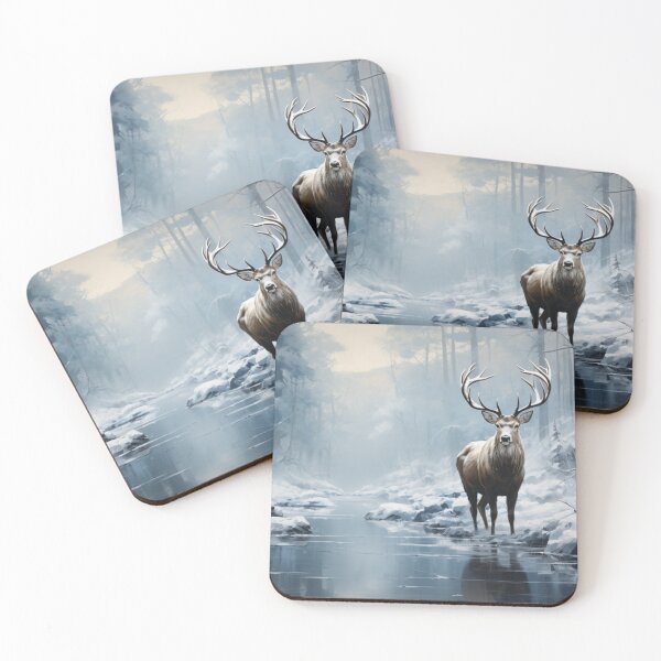 Item preview, Elk Near a Winter Stream - Landscape designed and sold by shakespeare1212.