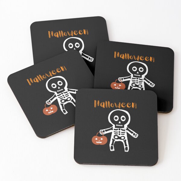 Item preview, Skeleton,Ghost holding a pumpkin Halloween Cast Black&White T-Shirt designed and sold by DeJuin.