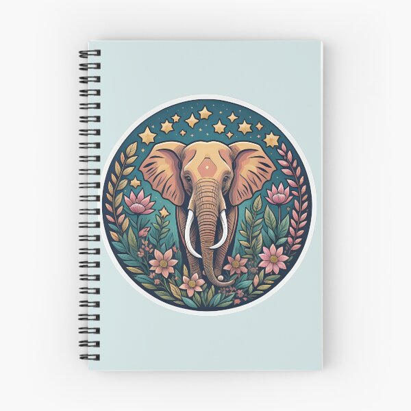 Item preview, African bush elephan surrounded by pink flowers designed and sold by WildStudiio.