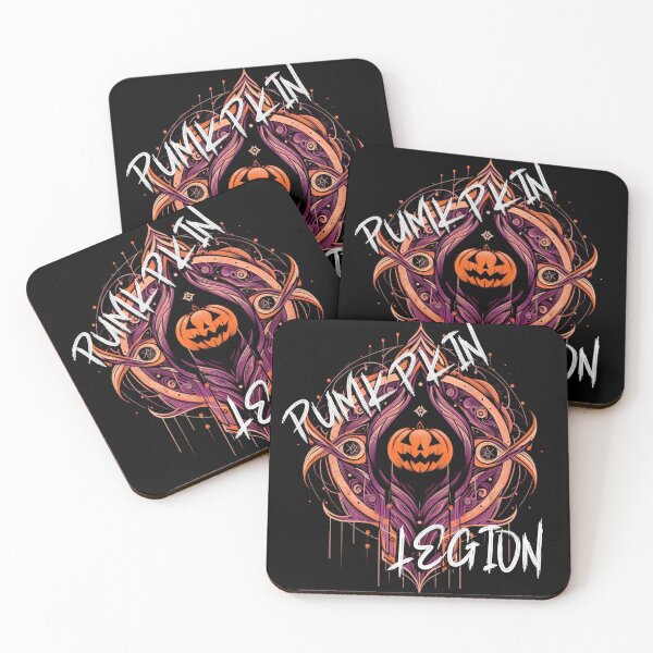 Item preview, Pumpkin Legion black background: Spooky and Elegant Halloween Emblem with a Punk-Inspired Twist designed and sold by Wicc-a.